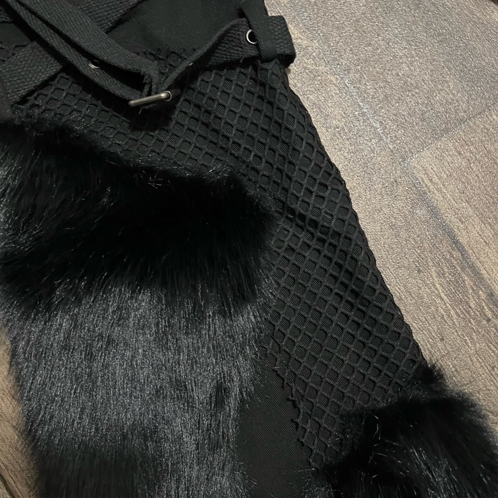 Punk Rave Faux Fur Splice Pants - Picture 4 of 7